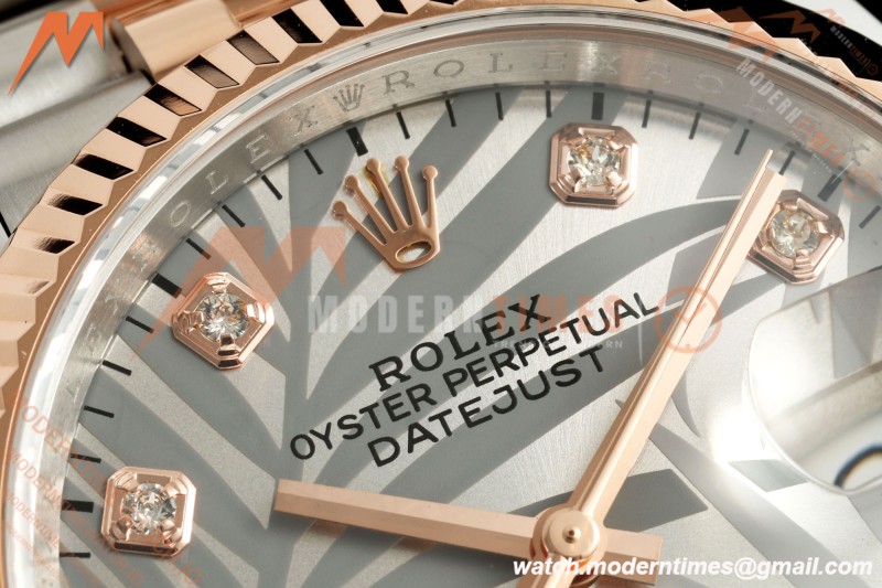 Rolex - Datejust 126231 36mm Jub Flt 904L RG/SS Silver Palm Motif Dial ARF SH3235