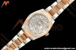 Rolex - Datejust 126231 36mm Oys Flt 904L RG/SS Silver Palm Motif Stick Dial ARF SH3235