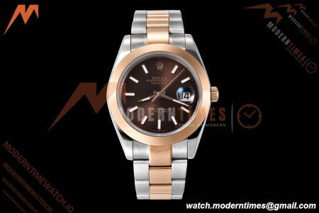 Rolex - Datejust 126301 41mm Oys Smt RG/SS Choco/Stk GDF MY8215 | 롤렉스 - 데이트저스트 126301 41mm 오이즈 스몰 세컨즈 RG/SS 초코/스틸 GDF MY8215