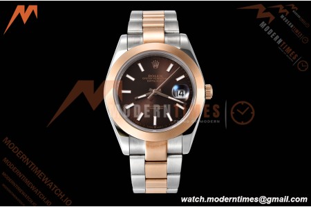 Rolex - Datejust 126301 41mm Oys Smt RG/SS Choco/Stk GDF MY8215 | 롤렉스 - 데이트저스트 126301 41mm 오이즈 스몰 세컨즈 RG/SS 초코/스틸 GDF MY8215