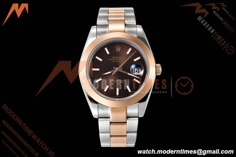 Rolex - Datejust 126301 41mm Oys Smt RG/SS Choco/Stk GDF MY8215 | 롤렉스 - 데이트저스트 126301 41mm 오이즈 스몰 세컨즈 RG/SS 초코/스틸 GDF MY8215