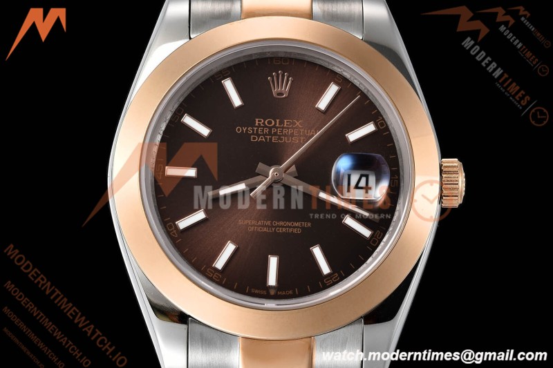 Rolex - Datejust 126301 41mm Oys Smt RG/SS Choco/Stk GDF MY8215 | 롤렉스 - 데이트저스트 126301 41mm 오이즈 스몰 세컨즈 RG/SS 초코/스틸 GDF MY8215