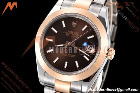Rolex - Datejust 126301 41mm Oys Smt RG/SS Choco/Stk GDF MY8215 | 롤렉스 - 데이트저스트 126301 41mm 오이즈 스몰 세컨즈 RG/SS 초코/스틸 GDF MY8215