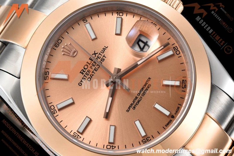Rolex - Datejust 126301 41mm Oys Smt RG/SS Champ/Stk GDF MY8215