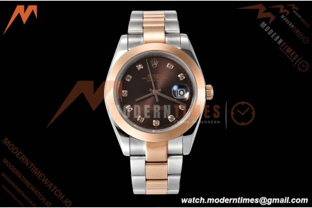 Rolex - Datejust 126301 41mm Oys Smt RG/SS Choco/Dia GDF MY8215