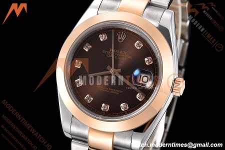 Rolex - Datejust 126301 41mm Oys Smt RG/SS Choco/Dia GDF MY8215