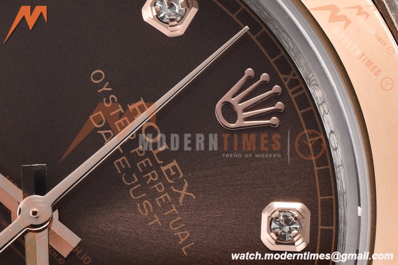 Rolex - Datejust 126301 41mm Oys Smt RG/SS Choco/Dia GDF MY8215 | 롤렉스 - 데이트저스트 126301 41mm 오이즈 스몰 세컨즈 RG/SS 초코/다이아 GDF MY8215