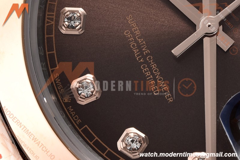 Rolex - Datejust 126301 41mm Oys Smt RG/SS Choco/Dia GDF MY8215 | 롤렉스 - 데이트저스트 126301 41mm 오이즈 스몰 세컨즈 RG/SS 초코/다이아 GDF MY8215