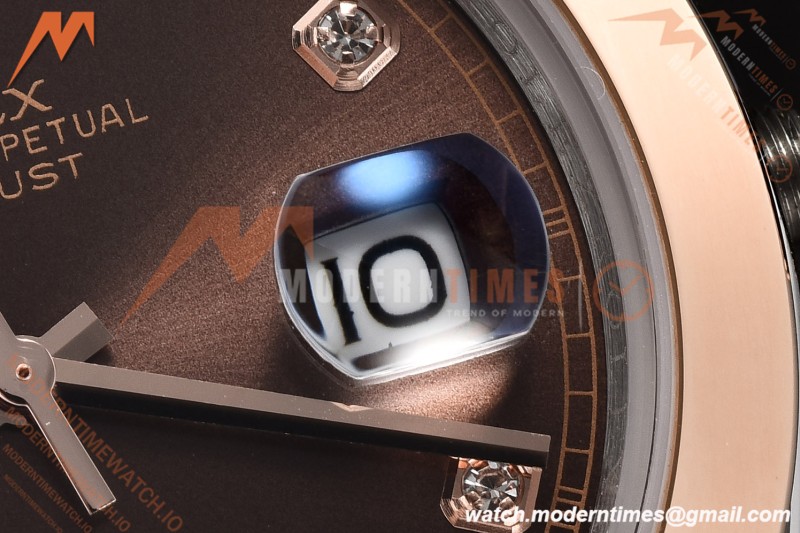 Rolex - Datejust 126301 41mm Oys Smt RG/SS Choco/Dia GDF MY8215 | 롤렉스 - 데이트저스트 126301 41mm 오이즈 스몰 세컨즈 RG/SS 초코/다이아 GDF MY8215