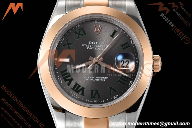 Rolex - Datejust 126301 41mm Oys Smt RG/SS Grey/Rmn GDF MY8215