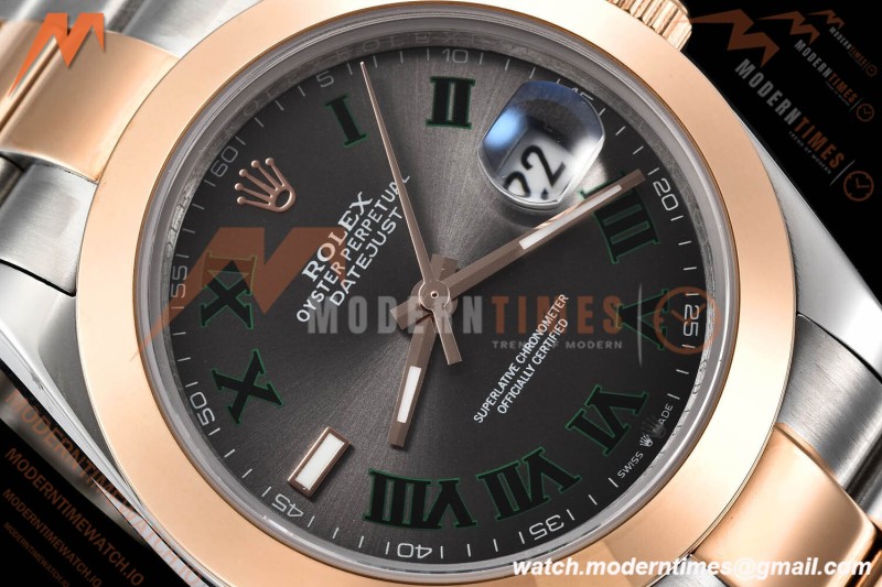 Rolex - Datejust 126301 41mm Oys Smt RG/SS Grey/Rmn GDF MY8215