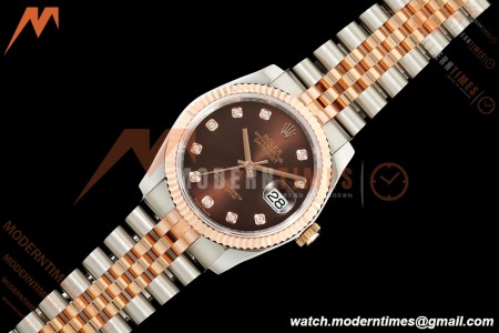 Rolex - Datejust 116231 36mm Jub Flt 316L RG/SS Brn/Dia GMF A2824