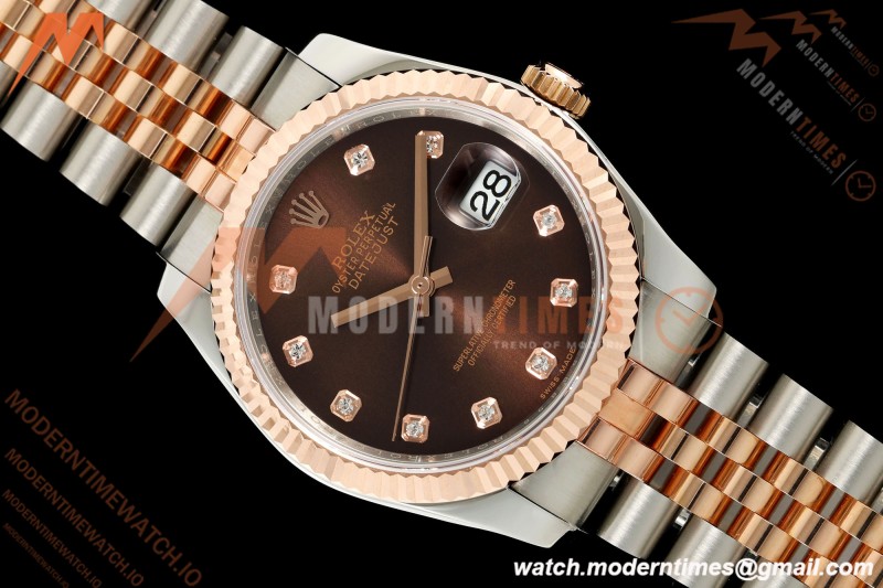 Rolex - Datejust 116231 36mm Jub Flt 316L RG/SS Brn/Dia GMF A2824
