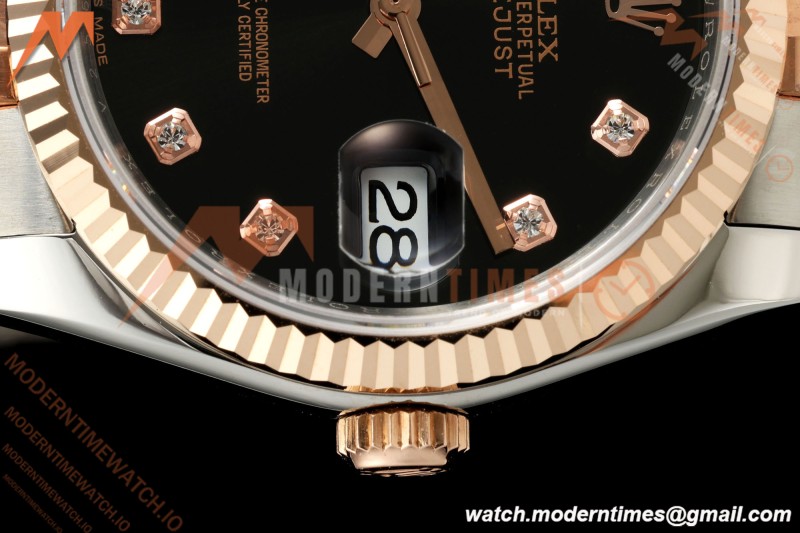 Rolex - Datejust 116231 36mm Jub Flt 316L RG/SS Blk/Dia GMF A2824
