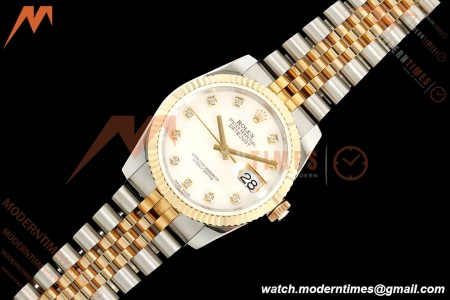 Rolex - Datejust 116233 36mm Jub Flt 316L YG/SS White Mop/Dia GMF VR3135 | 롤렉스 - 데이트저스트 116233 36mm 주브 플랫 316L YG/SS 화이트 모프/다이아 GMF VR3135