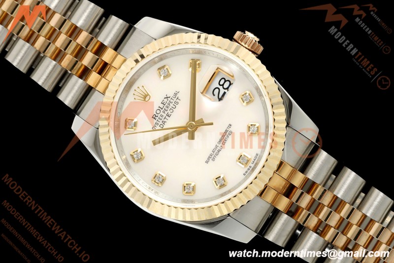 Rolex - Datejust 116233 36mm Jub Flt 316L YG/SS White Mop/Dia GMF VR3135 | 롤렉스 - 데이트저스트 116233 36mm 주브 플랫 316L YG/SS 화이트 모프/다이아 GMF VR3135