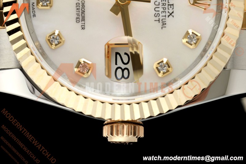 Rolex - Datejust 116233 36mm Jub Flt 316L YG/SS White Mop/Dia GMF VR3135 | 롤렉스 - 데이트저스트 116233 36mm 주브 플랫 316L YG/SS 화이트 모프/다이아 GMF VR3135