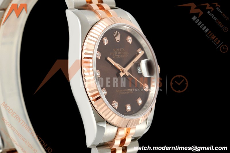 Rolex - Datejust 116231 36mm Jub Flt 316L RG/SS Brn/Dia GMF VR3135