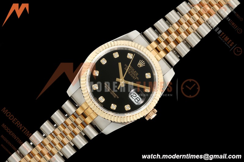 Rolex - Datejust 116233 36mm Jub Flt 316L YG/SS Blk/Dia GMF VR3135