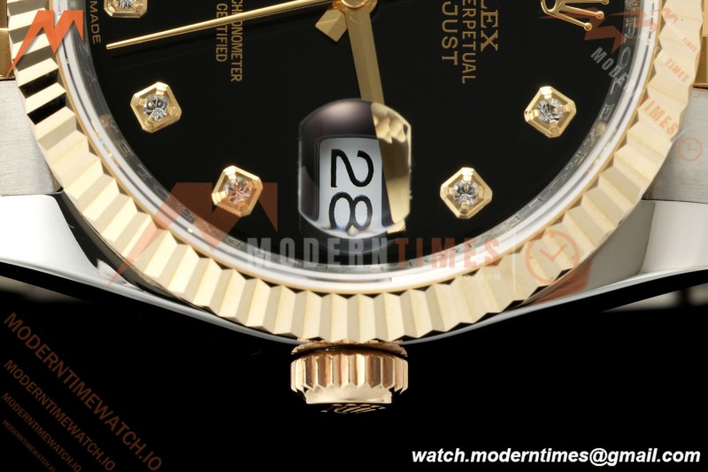 Rolex - Datejust 116233 36mm Jub Flt 316L YG/SS Blk/Dia GMF VR3135