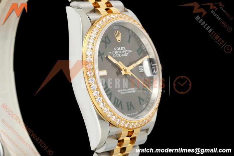 Rolex - Datejust 126283RBR 36mm Jub Diamond 904L YG/SS/DIA Grey/Rmn VSF VS3235