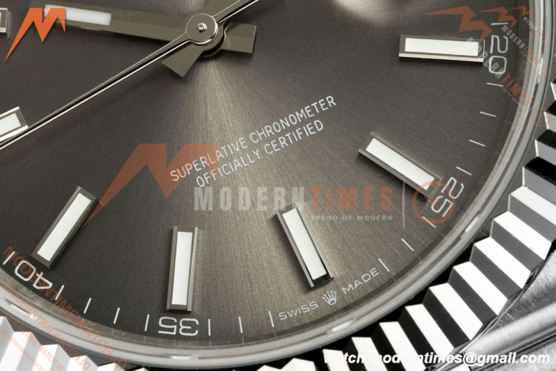 Rolex - Datejust 126334 41mm Gain Weight Jub Flt 904L SS/SS Gray/Stk QF SH3235