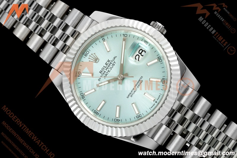Rolex - Datejust 126334 41mm Gain Weight Jub Flt 904L SS/SS I-Blue/Stk QF SH3235 | 롤렉스 - 데이트저스트 126334 41mm 게인 웨이트 주브 FLT 904L SS/SS 아이스 블루/Stk QF SH3235