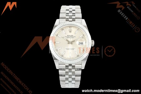 Rolex - Datejust 126334 41mm Gain Weight Jub Flt 904L SS/SS Silv/Stk QF SH3235 | 롤렉스 - 데이트저스트 126334 41mm 게인 웨이트 주브 플랫 904L SS/SS 실버/스틸 QF SH3235