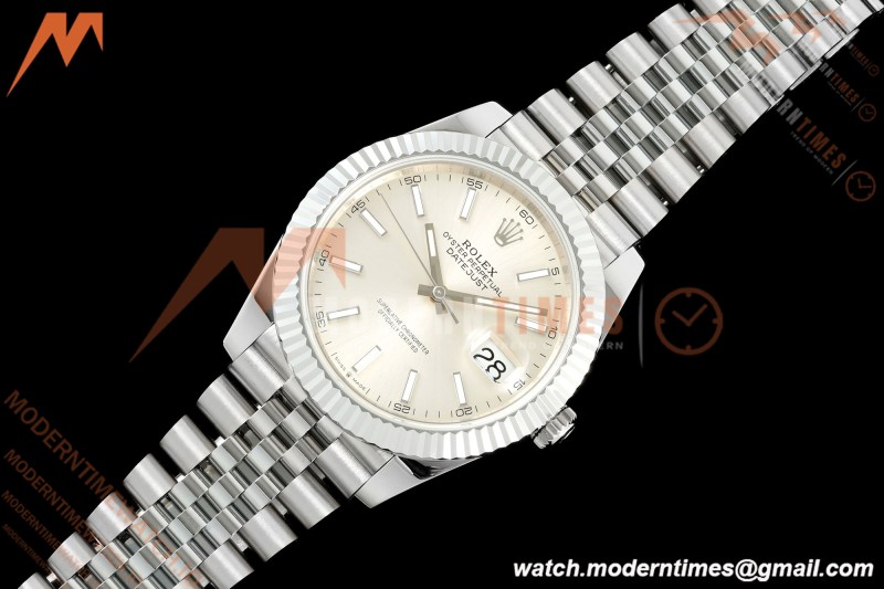 Rolex - Datejust 126334 41mm Gain Weight Jub Flt 904L SS/SS Silv/Stk QF SH3235