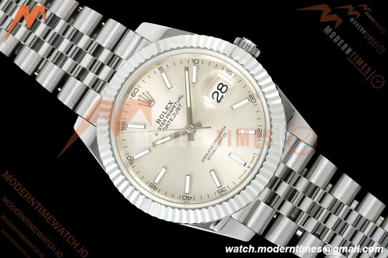 Rolex - Datejust 126334 41mm Gain Weight Jub Flt 904L SS/SS Silv/Stk QF SH3235