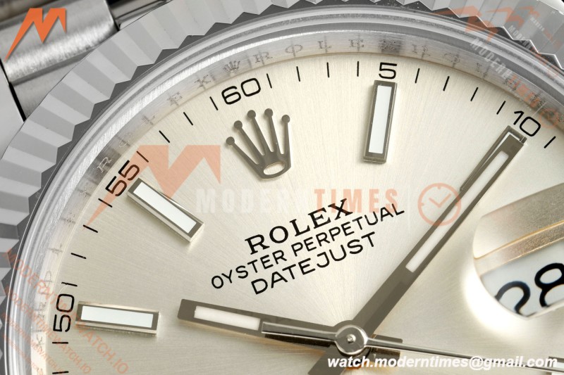 Rolex - Datejust 126334 41mm Gain Weight Jub Flt 904L SS/SS Silv/Stk QF SH3235