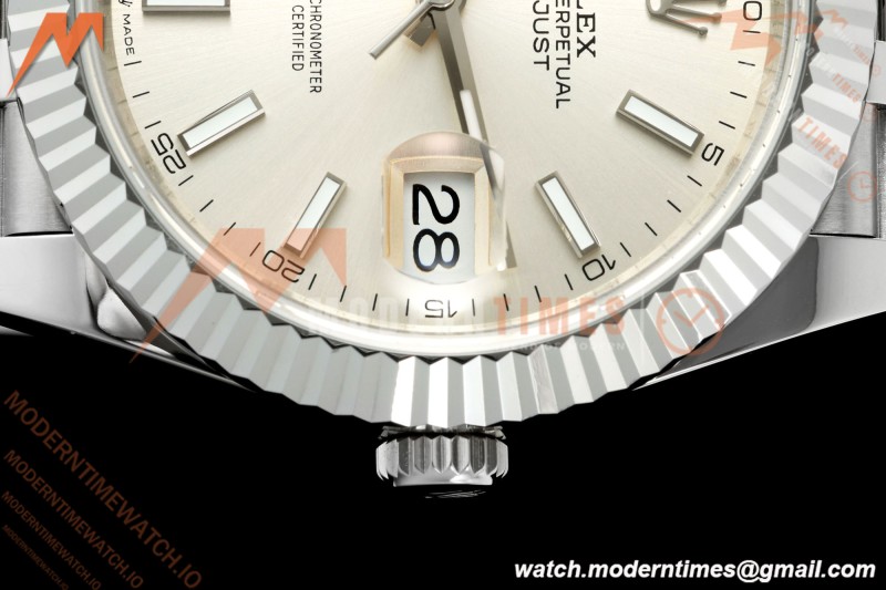 Rolex - Datejust 126334 41mm Gain Weight Jub Flt 904L SS/SS Silv/Stk QF SH3235