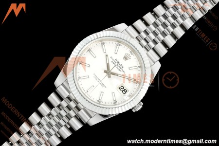 Rolex - Datejust 126334 41mm Gain Weight Jub Flt 904L SS/SS Wht/Stk QF SH3235