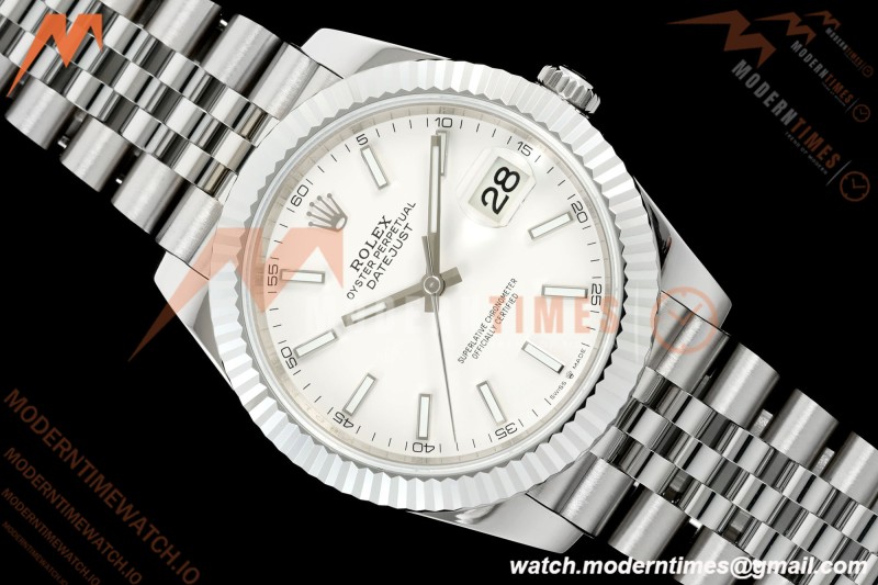 Rolex - Datejust 126334 41mm Gain Weight Jub Flt 904L SS/SS Wht/Stk QF SH3235