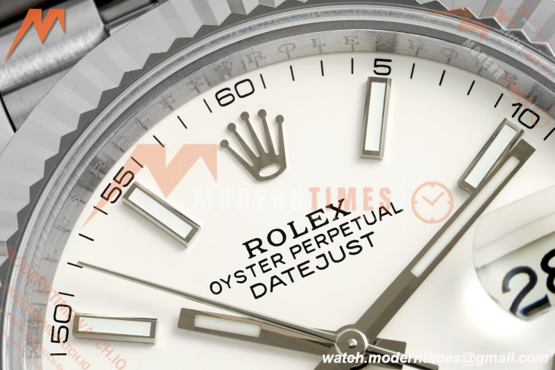 Rolex - Datejust 126334 41mm Gain Weight Jub Flt 904L SS/SS Wht/Stk QF SH3235