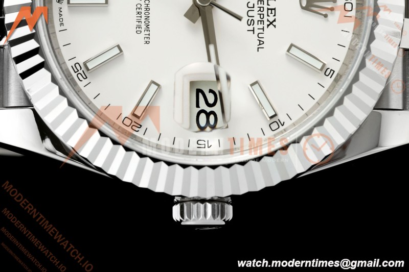 Rolex - Datejust 126334 41mm Gain Weight Jub Flt 904L SS/SS Wht/Stk QF SH3235