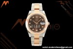 Rolex - Datejust 126331 41mm 904L Gold Wrapped Oys Flt RG/SS Brn/Dia BJF SH3235 | 롤렉스 - 데이트저스트 126331 41mm 904L 골드 랩 오이즈 플라이백 RG/SS 브라운/다이아 BJF SH3235