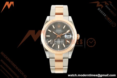 Rolex - Datejust 126331 41mm 904L Gold Wrapped Oys Flt RG/SS F-Grey/Stk BJF SH3235 | 롤렉스 - 데이트저스트 126331 41mm 904L 골드 랩 오이즈 플라이백 RG/SS F-그레이/Stk BJF SH3235