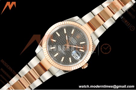 Rolex - Datejust 126331 41mm 904L Gold Wrapped Oys Flt RG/SS F-Grey/Stk BJF SH3235 | 롤렉스 - 데이트저스트 126331 41mm 904L 골드 랩 오이즈 플라이백 RG/SS F-그레이/Stk BJF SH3235