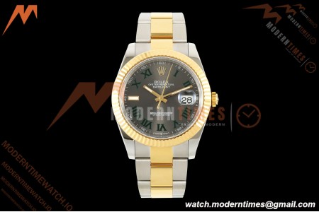 Rolex - Datejust 126333 41mm Wimbledon 904L Gold Wrapped Oys Flt YG/SS Grey/Rmn BJF SH3235 | 롤렉스 - 데이트저스트 126333 41mm 윔블던 904L 골드 랩 오이즈 플라이트 YG/SS 그레이/Rmn BJF SH3235