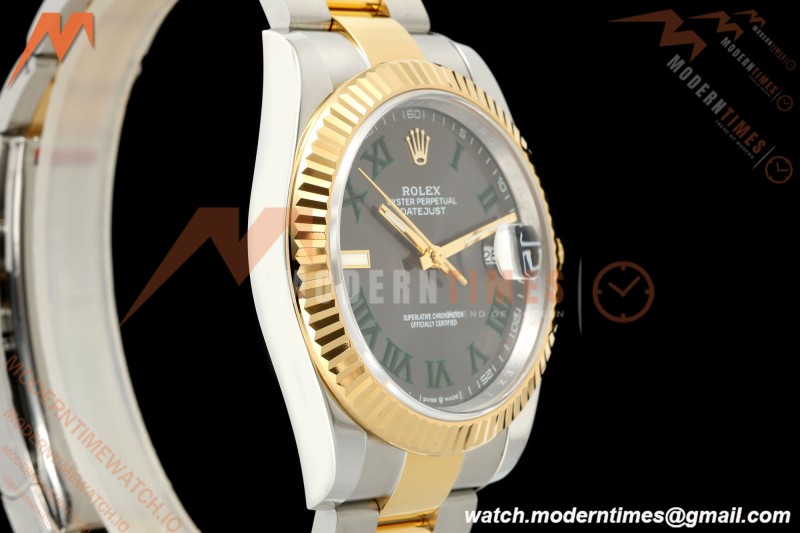 Rolex - Datejust 126333 41mm Wimbledon 904L Gold Wrapped Oys Flt YG/SS Grey/Rmn BJF SH3235 | 롤렉스 - 데이트저스트 126333 41mm 윔블던 904L 골드 랩 오이즈 플라이트 YG/SS 그레이/Rmn BJF SH3235