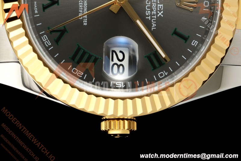 Rolex - Datejust 126333 41mm Wimbledon 904L Gold Wrapped Oys Flt YG/SS Grey/Rmn BJF SH3235 | 롤렉스 - 데이트저스트 126333 41mm 윔블던 904L 골드 랩 오이즈 플라이트 YG/SS 그레이/Rmn BJF SH3235