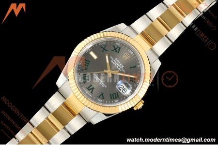 Rolex - Datejust 126333 41mm Wimbledon 904L Gold Wrapped Oys Flt YG/SS Grey/Rmn BJF SH3235 | 롤렉스 - 데이트저스트 126333 41mm 윔블던 904L 골드 랩 오이즈 플라이트 YG/SS 그레이/Rmn BJF SH3235