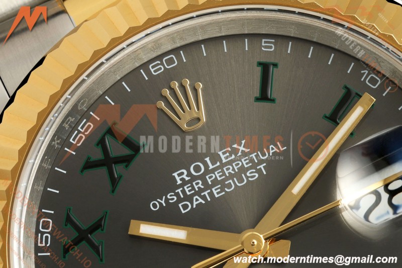 Rolex - Datejust 126333 41mm Wimbledon 904L Gold Wrapped Oys Flt YG/SS Grey/Rmn BJF SH3235 | 롤렉스 - 데이트저스트 126333 41mm 윔블던 904L 골드 랩 오이즈 플라이트 YG/SS 그레이/Rmn BJF SH3235