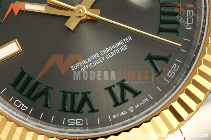 Rolex - Datejust 126333 41mm Wimbledon 904L Gold Wrapped Oys Flt YG/SS Grey/Rmn BJF SH3235 | 롤렉스 - 데이트저스트 126333 41mm 윔블던 904L 골드 랩 오이즈 플라이트 YG/SS 그레이/Rmn BJF SH3235