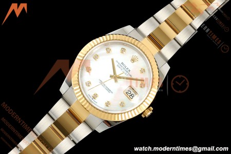 Rolex - Datejust 126333 41mm 904L Gold Wrapped Oys Flt YG/SS W-Mop/Dia BJF SH3235 | 롤렉스 - 데이트저스트 126333 41mm 904L 골드 랩 오이즈 플라이백 YG/SS W-Mop/Dia BJF SH3235