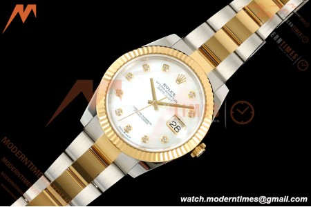 Rolex - Datejust 126333 41mm 904L Gold Wrapped Oys Flt YG/SS W-Mop/Dia BJF SH3235 | 롤렉스 - 데이트저스트 126333 41mm 904L 골드 랩 오이즈 플라이백 YG/SS W-Mop/Dia BJF SH3235