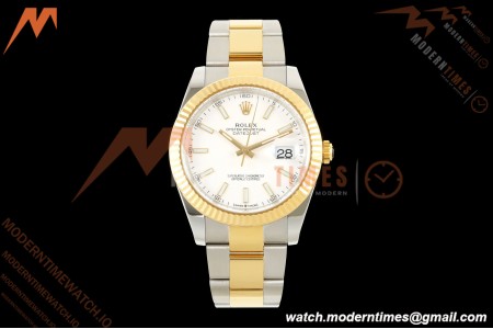 Rolex - Datejust 126333 41mm 904L Gold Wrapped Oys Flt YG/SS Wht/Stk BJF SH3235 | 롤렉스 - 데이트저스트 126333 41mm 904L 골드 랩 오이즈 플라이백 YG/SS 화이트/스틸 BJF SH3235