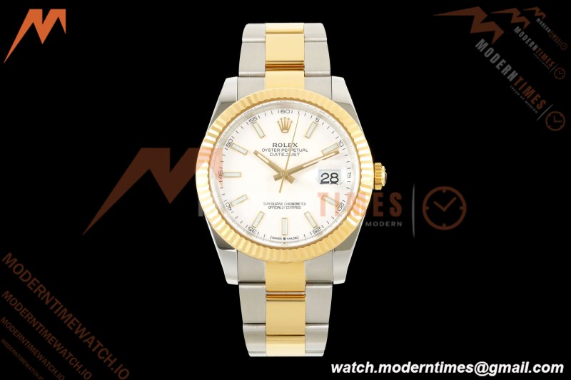 Rolex - Datejust 126333 41mm 904L Gold Wrapped Oys Flt YG/SS Wht/Stk BJF SH3235 | 롤렉스 - 데이트저스트 126333 41mm 904L 골드 랩 오이즈 플라이백 YG/SS 화이트/스틸 BJF SH3235