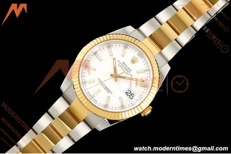 Rolex - Datejust 126333 41mm 904L Gold Wrapped Oys Flt YG/SS Wht/Stk BJF SH3235 | 롤렉스 - 데이트저스트 126333 41mm 904L 골드 랩 오이즈 플라이백 YG/SS 화이트/스틸 BJF SH3235